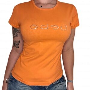 Bebe Y2K Bedazzled Top